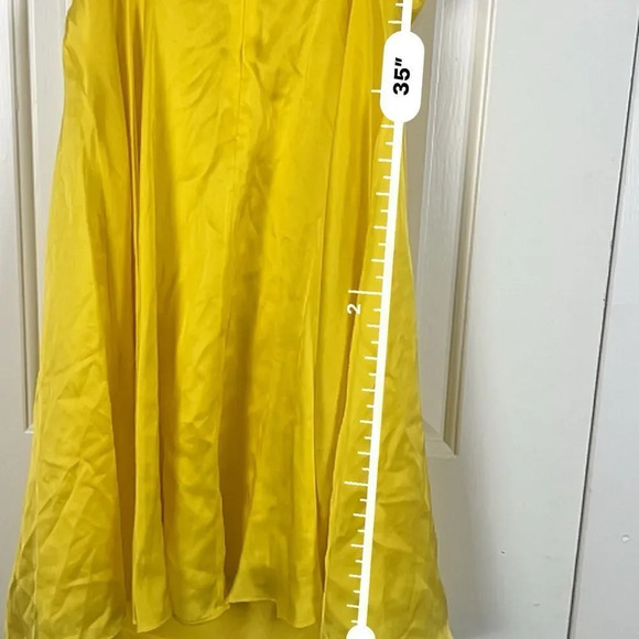 Halston Heritage 100% Silk Citron Yellow Dress Size 6 New With Tag - Picture 10 of 10
